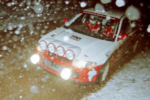 Henry Joy IV / Chris Griffin Mitsubishi Lancer Evo II near the flying finish of SS5, Passmore.