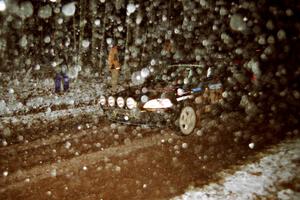 Bryan Hourt / Pete Cardimen Honda Civic at the flying finish of SS5, Passmore.