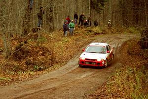 Henry Joy IV / Chris Griffin Mitsubishi Lancer Evo II heads into the final corner of SS11, Gratiot Lake I.