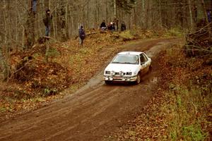 Henry Krolikowski / Cindy Krolikowski Dodge Shadow heads into the final corner of SS11, Gratiot Lake I.