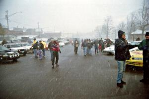 The snow comes down hard at parc expose in Calumet on day two.