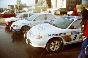 The top three cars after the first day at parc expose on day two.