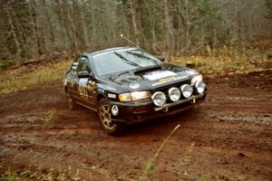 Pat Richard / Claire Chizma Subaru Impreza 2.5RS at the final corner of SS11, Gratiot Lake I.