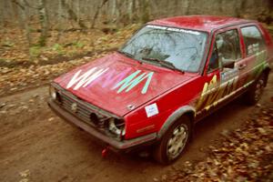 Richard Pilczuk / Brian Pilczuk VW GTI at the finish of SS11, Gratiot Lake I.