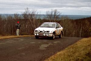 Henry Krolikowski / Cindy Krolikowski Dodge Shadow at the final yump on SS14, Brockway Mountain I.