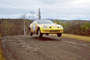 Jim Anderson / Martin Dapot Honda Prelude VTEC at the final yump on SS14, Brockway Mountain I.