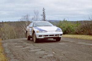 Carl Kieranen / Jerry Bruso Eagle Talon at the final yump on SS14, Brockway Mountain I.