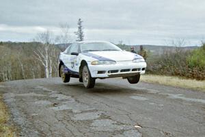 Carl Kieranen / Jerry Bruso Eagle Talon at the final yump on SS15, Brockway Mountain II.