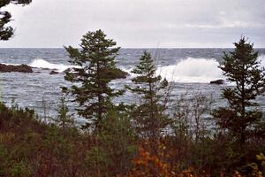Heavy winds created massive waves near Copper Harbor, MI.