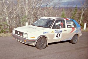 Art Burmeister / Randy Moore VW GTI near the finish of SS15, Brockway Mountain II.