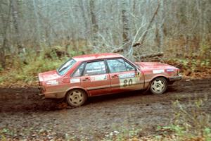 Jon Kemp / Rod Hendricksen Audi 4000 Quattro on SS18, Gratiot Lake II.