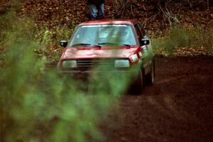 Brian Vinson / Ron Moen VW GTI at the first turn of SS18, Gratiot Lake II.