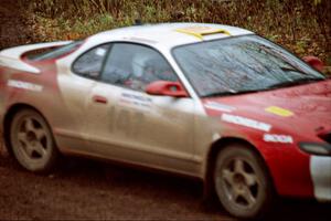 Miroslaw Babinski / Darek Bosek Toyota Celica All-Trac at the first turn of SS18, Gratiot Lake II.