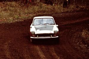 Phil Smith / Dallas Smith MGB-GT at the first turn of SS18, Gratiot Lake II.