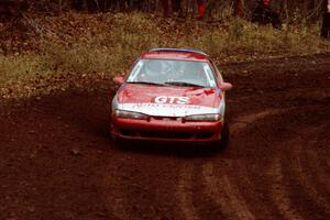 Wojciech Hajduczyk / Cezary Fidler Plymouth Laser at the first turn of SS18, Gratiot Lake II.