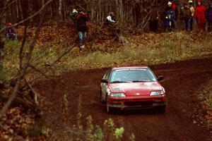 Charles Sherrill / Mark Rea Honda CRX Si at the first turn of SS18, Gratiot Lake II.