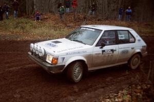 John Zoerner / John Shepski Dodge Omni GLH-T at the first turn of SS18, Gratiot Lake II.