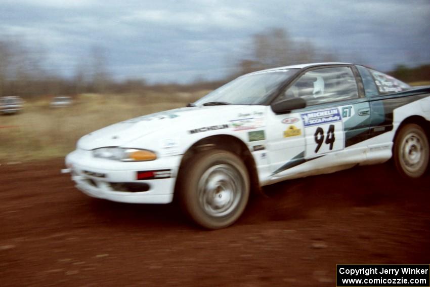 Bryan Pepp / Jerry Stang Eagle Talon at speed on the practice stage.