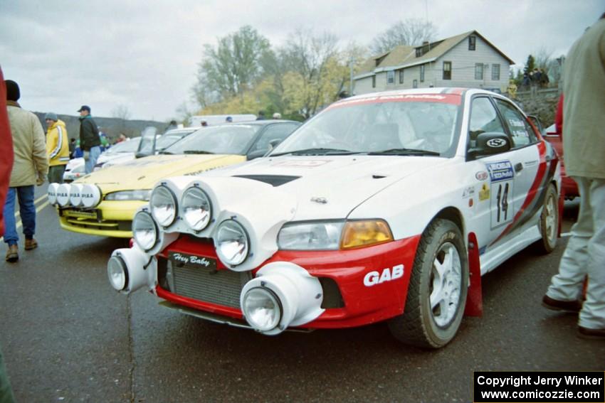 Garen Shrader / Doc Schrader Mitsubishi Lancer Evo IV at parc expose in Houghton.