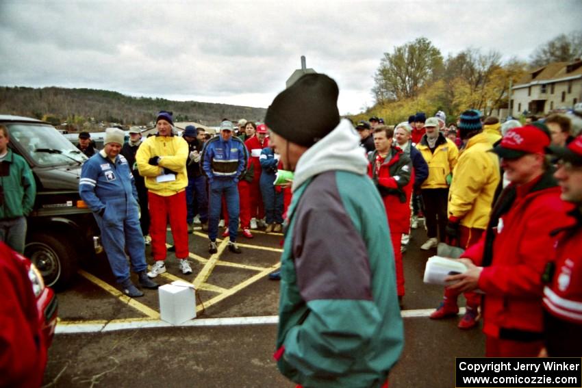 The drivers' meeting prior to the start.