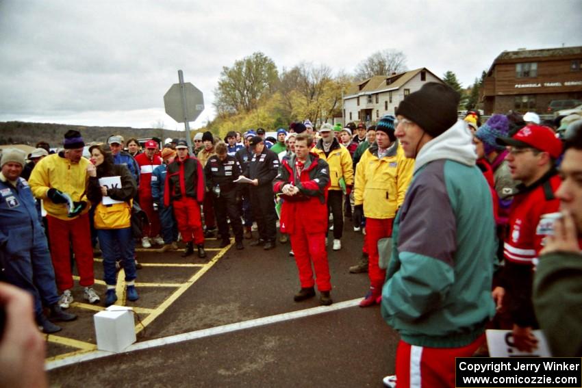 The drivers' meeting prior to the start.