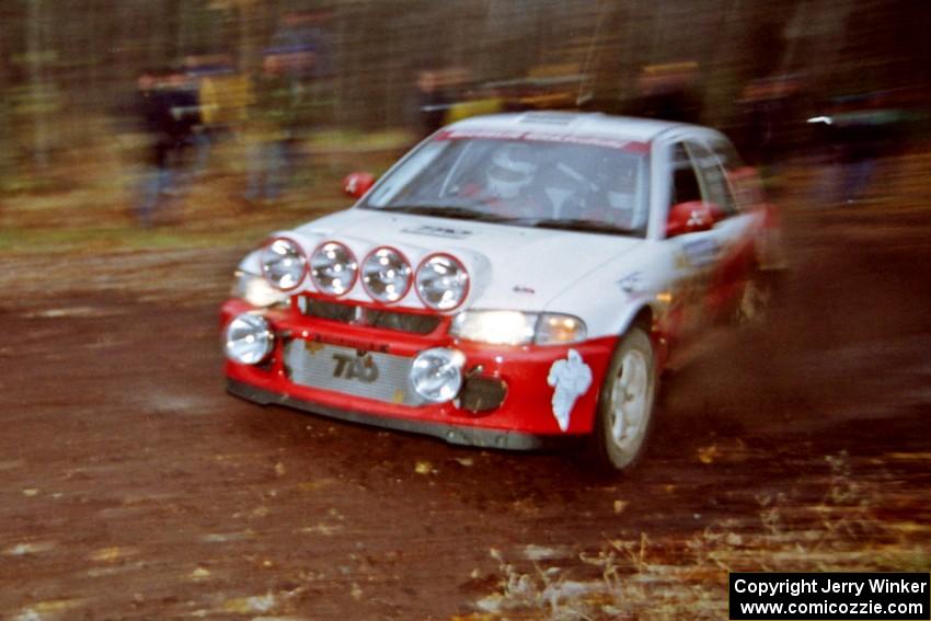 Henry Joy IV / Chris Griffin Mitsubishi Lancer Evo II at the second to last corner of SS1, Beacon Hill.