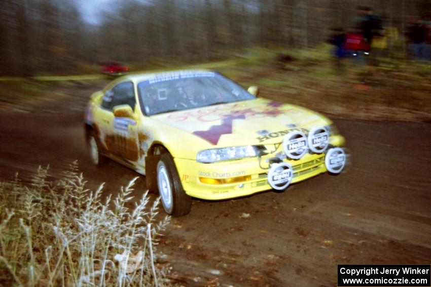 Jim Anderson / Martin Dapot Honda Prelude VTEC at the final corner of SS1, Beacon Hill.