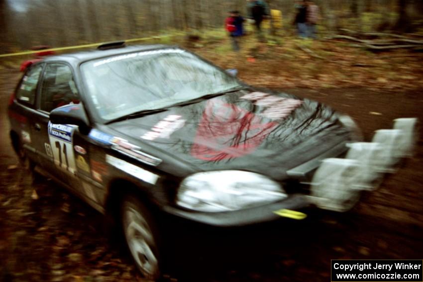 Bryan Hourt / Pete Cardimen Honda Civic at the final corner of SS1, Beacon Hill.