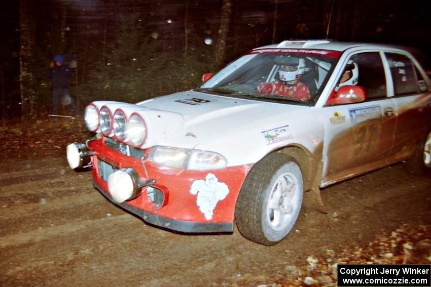 Henry Joy IV / Chris Griffin Mitsubishi Lancer Evo II at speed on SS2, Bob Lake I.