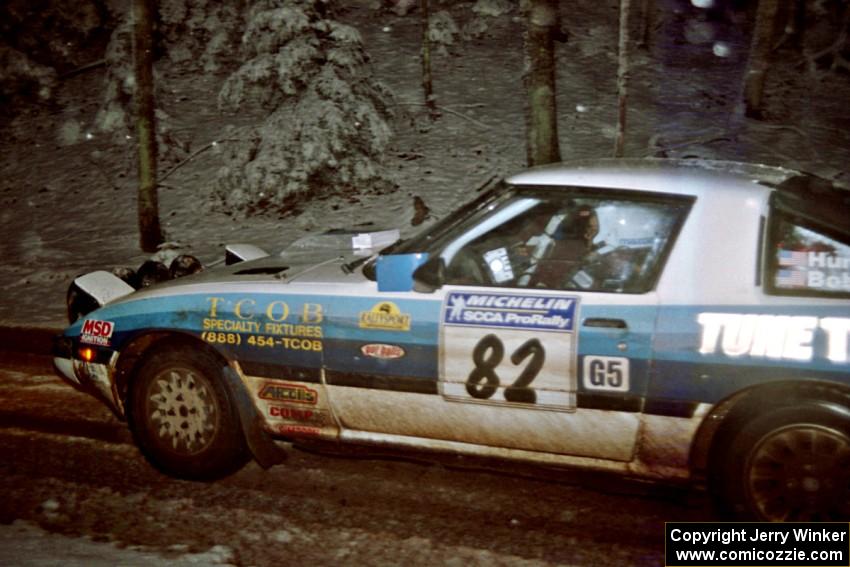 Mike Hurst / Rob Bohn Mazda RX-7 on SS8, Bob Lake II.