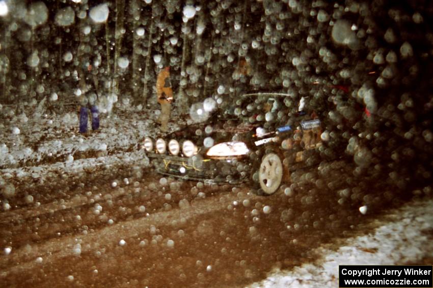 Bryan Hourt / Pete Cardimen Honda Civic at the flying finish of SS5, Passmore.