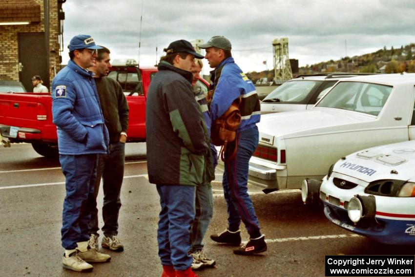 Jeff Becker, Wee Gee Smith, Paul Choinere, Lance Smith (behind Paul) and Karl Scheible at parc expose in Houghton.