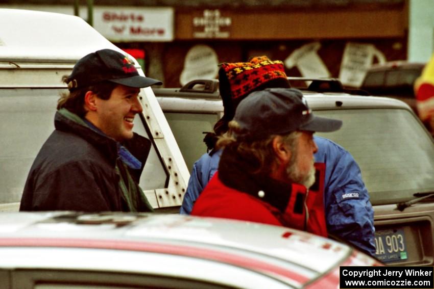 Paul Choinere, Doc Shrader and Garen Shrader (behind Doc) at parc expose in Houghton.