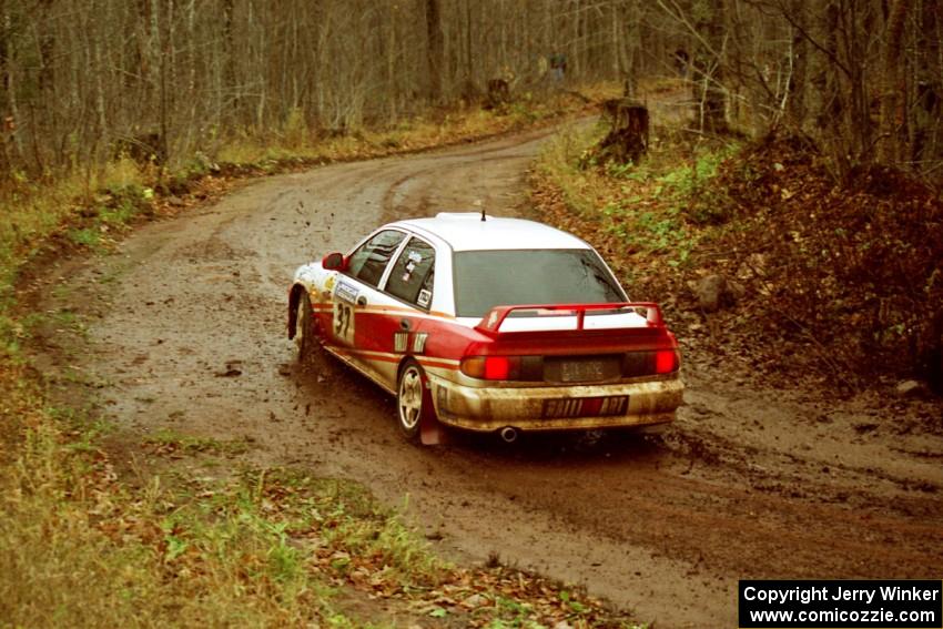 Henry Joy IV / Chris Griffin Mitsubishi Lancer Evo II at the final corner of SS11, Gratiot Lake I.