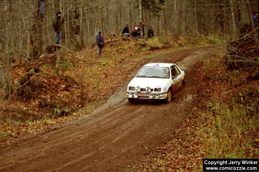 Henry Krolikowski / Cindy Krolikowski Dodge Shadow heads into the final corner of SS11, Gratiot Lake I.