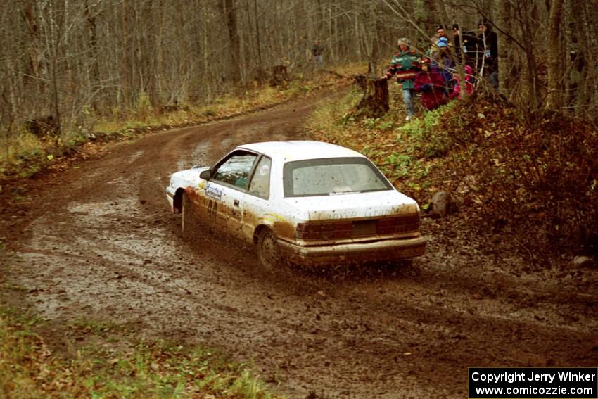 Henry Krolikowski / Cindy Krolikowski Dodge Shadow at the final corner of SS11, Gratiot Lake I.