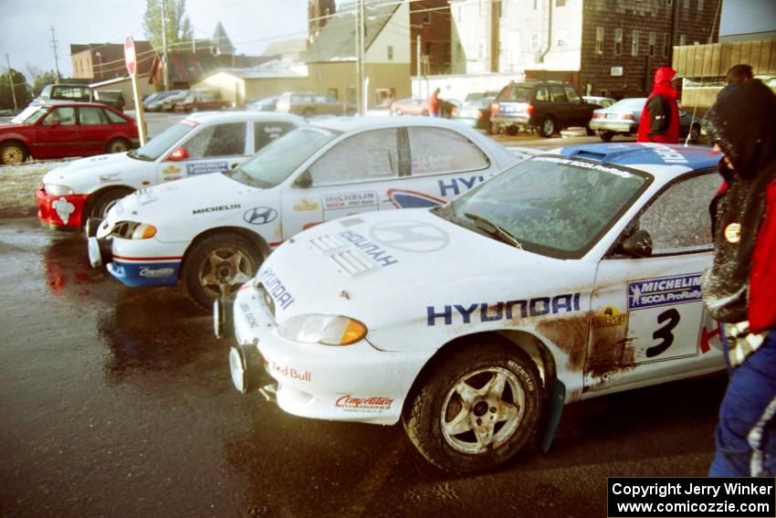 The top three cars after the first day at parc expose on day two.