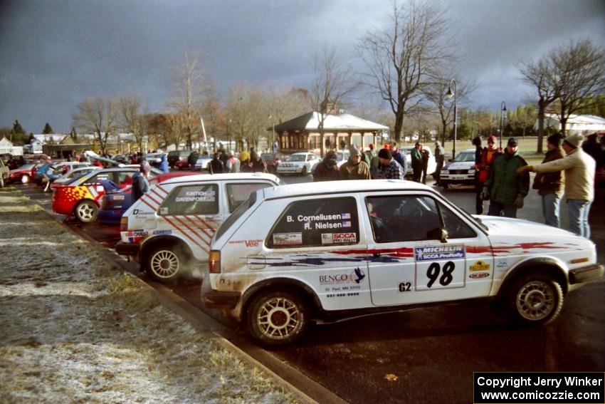 Bob Nielsen / Brenda Corneliusen and Doug Davenport / Al Kintigh VW GTIs at parc expose on day two.