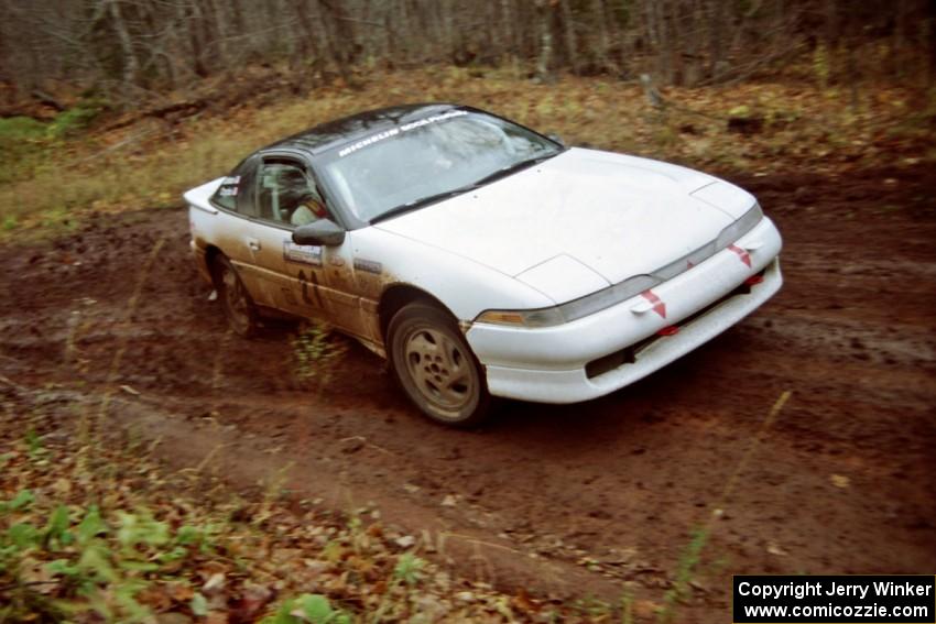 Chris Czyzio / Eric Carlson Mitsubishi Eclipse GSX  at the final corner of SS11, Gratiot Lake I.