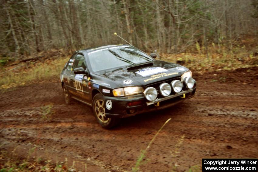 Pat Richard / Claire Chizma Subaru Impreza 2.5RS at the final corner of SS11, Gratiot Lake I.