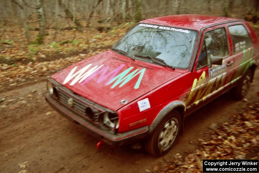 Richard Pilczuk / Brian Pilczuk VW GTI at the finish of SS11, Gratiot Lake I.