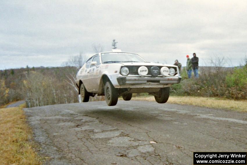 Jeremy Butts / Peter Jacobs Plymouth Arrow at the final yump on SS14, Brockway Mountain I.