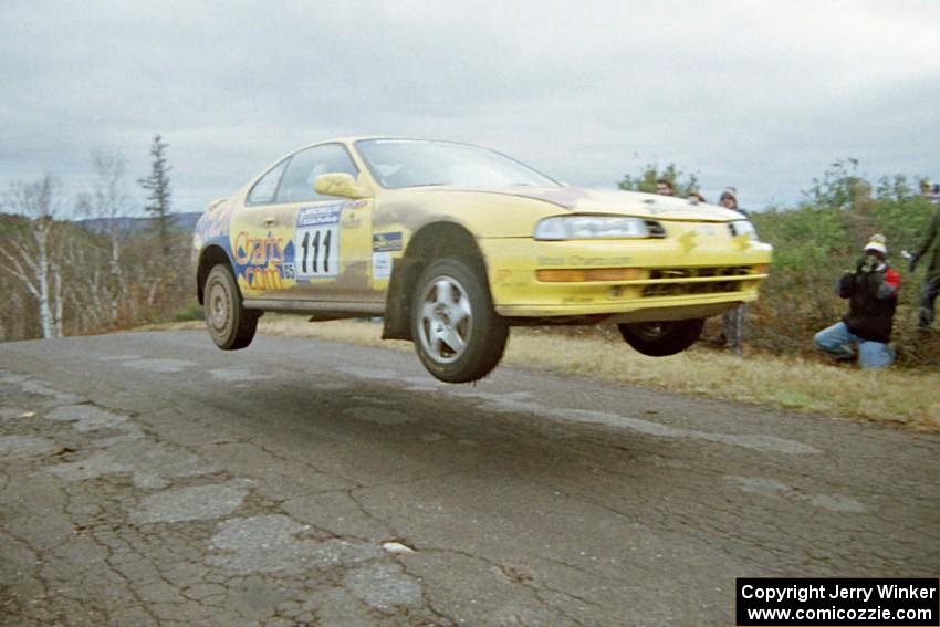 Jim Anderson / Martin Dapot Honda Prelude VTEC at the final yump on SS15, Brockway Mountain II.