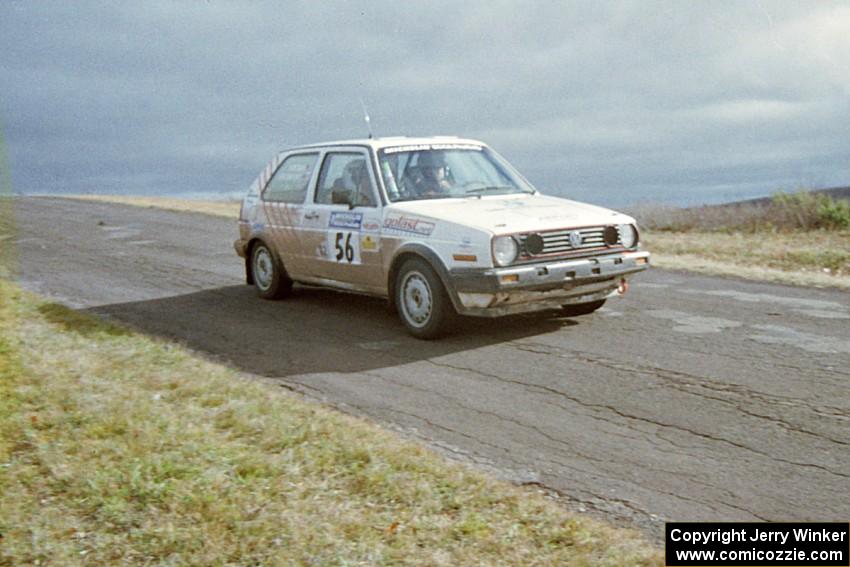 Doug Davenport / Al Kintigh VW GTI near the finish of SS15, Brockway Mountain II.