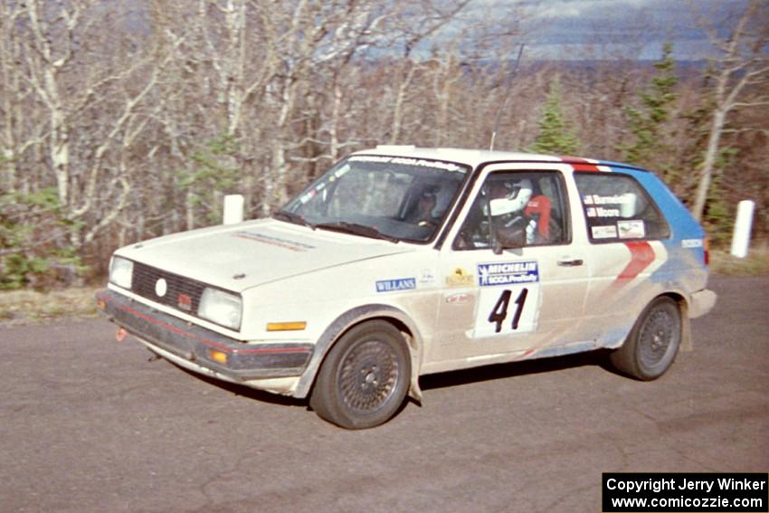 Art Burmeister / Randy Moore VW GTI near the finish of SS15, Brockway Mountain II.