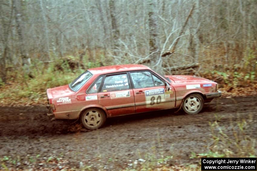 Jon Kemp / Rod Hendricksen Audi 4000 Quattro on SS18, Gratiot Lake II.