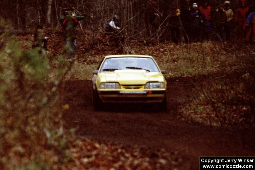 Don Rathgeber / D.J. Bodnar Ford Mustang at the first turn of SS18, Gratiot Lake II.