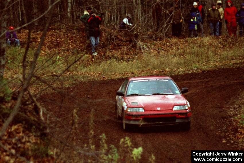 Charles Sherrill / Mark Rea Honda CRX Si at the first turn of SS18, Gratiot Lake II.