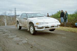 Bryan Pepp / Jerry Stang Eagle Talon at the final yump on SS15, Brockway Mountain II.