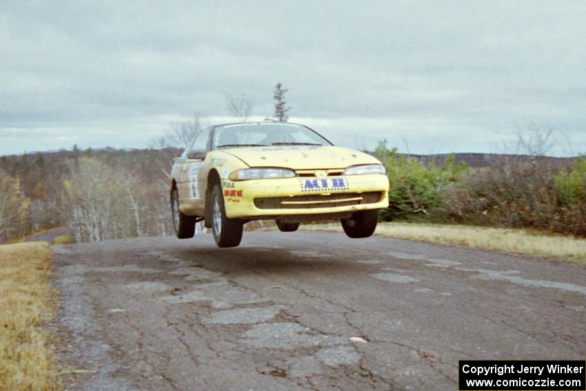 Steve Gingras / Bill Westrick Eagle Talon at the final yump on SS15, Brockway Mountain II.